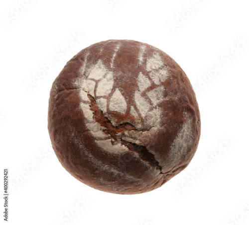Foto Loaf of delicious fresh bread isolated on white