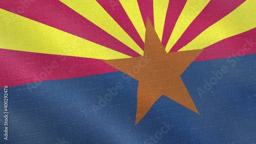 Arizona flag wind blowing full frame background