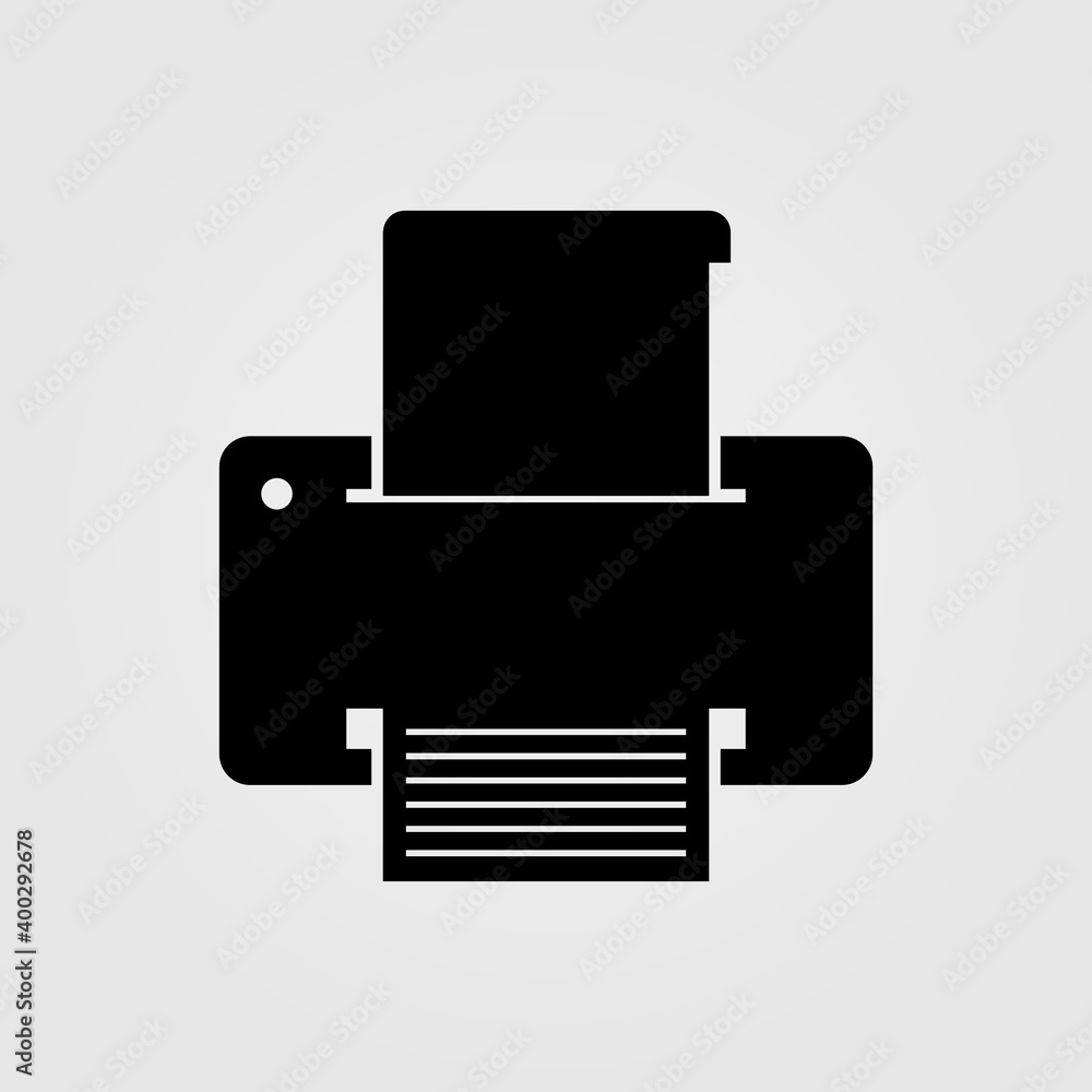Printer icon isolated on white background. Vector illustration. Printer icon isolated on white background. Vector illustration.