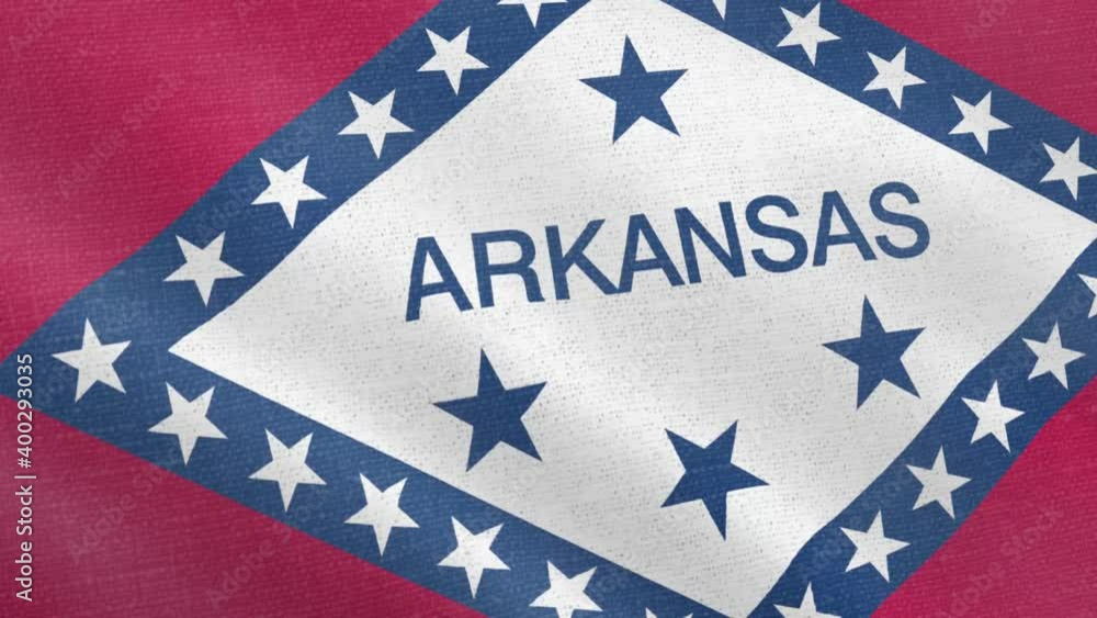 Arkansas flag wind blowing full frame background Arkansas flag wind blowing full frame background