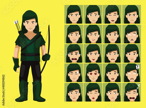 Manga Style Hood Thief Cartoon Character Emotions