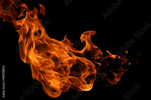 Abstract Fire flame isolated on black background