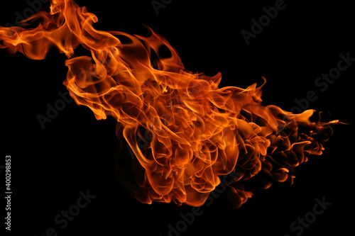 Abstract Fire flame isolated on black background