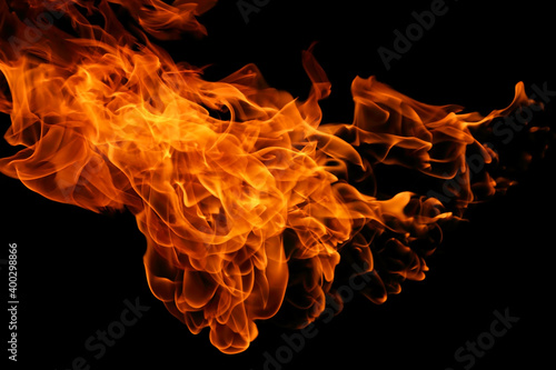 Abstract Fire flame isolated on black background © modify260