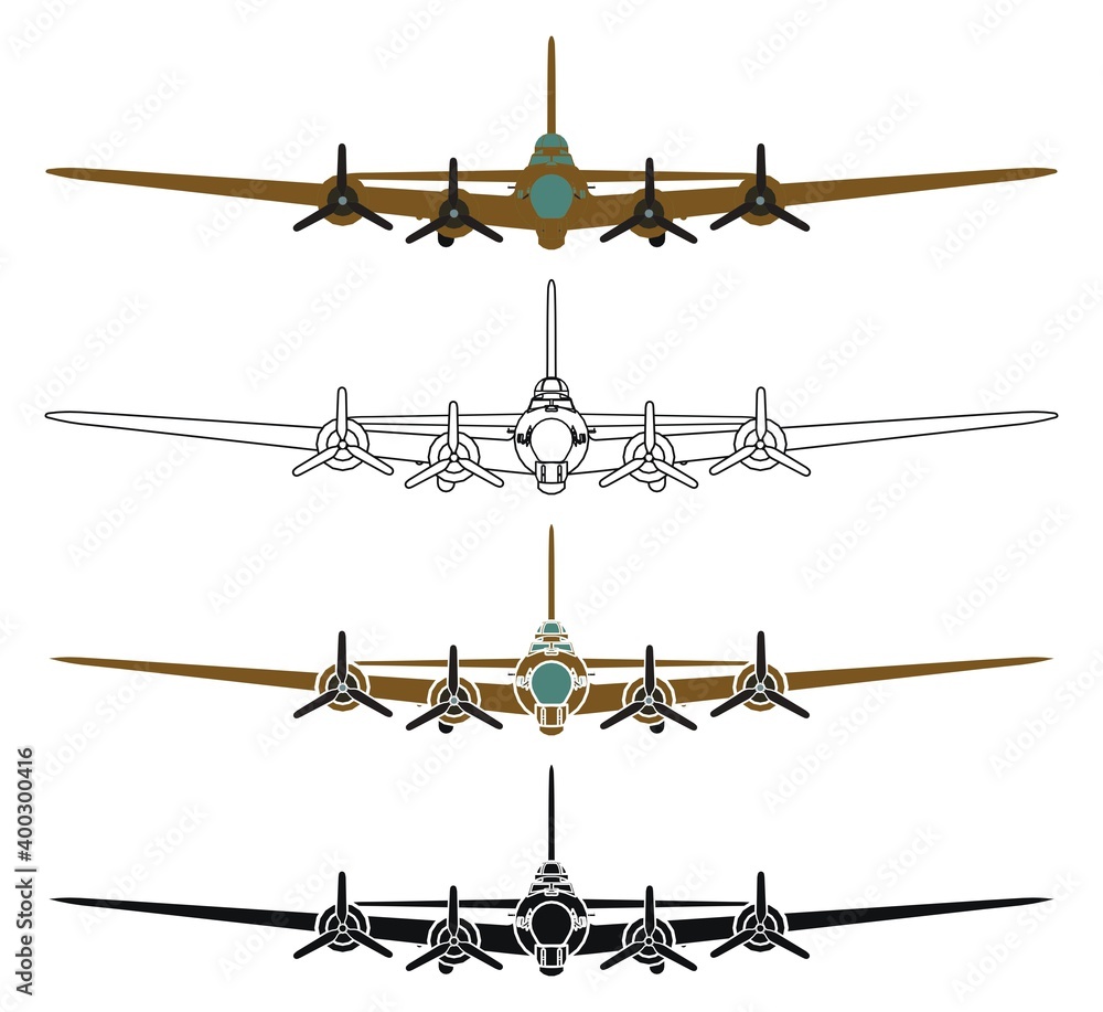 Fotografie B17 Flying Fortress in front view.
