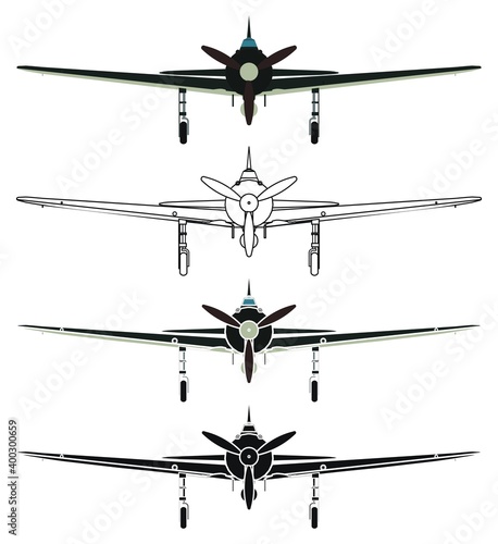 Japan Zero airplane in front view