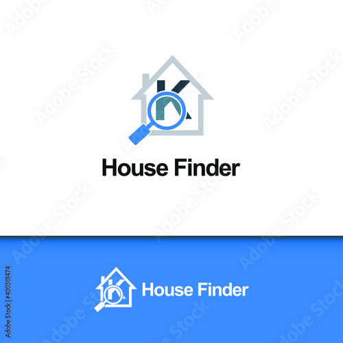 Letter K for house, home, apartment, and real estate finder search icon logo vector template design