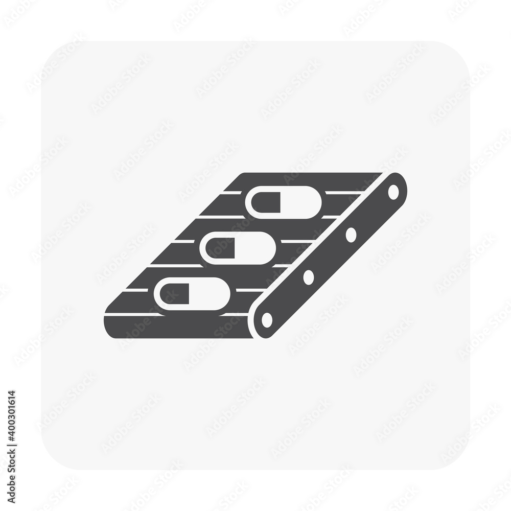 Pharmaceutical, nutraceutical, cleaning product and supplement manufacturing production industry vector icon. That industrial process. Consist of capsule product, production line, automation machine. Pharmaceutical, nutraceutical, cleaning product and supplement manufacturing production industry vector icon. That industrial process. Consist of capsule product, production line, automation machine.
