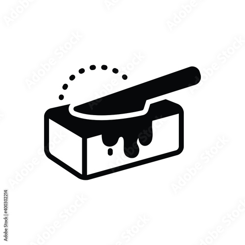 Black solid icon for butter