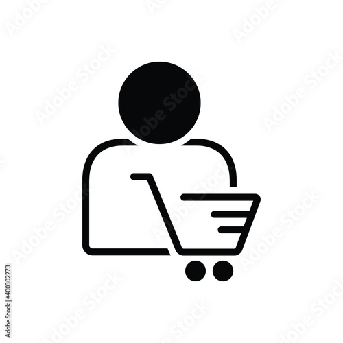 Black solid icon for customer