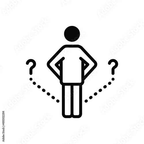 Black solid icon for doubt 