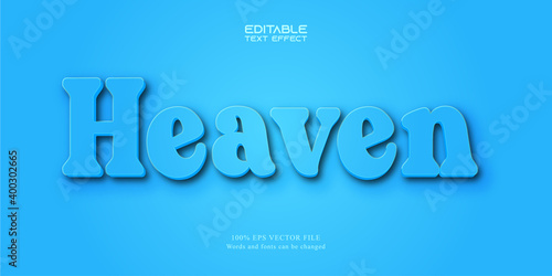 Heaven text, cartoon style editable text effect