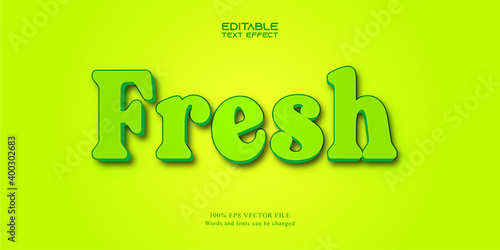 Fresh text, cartoon style editable text effect