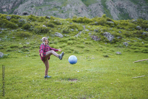 child playing football