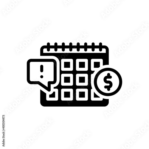Black solid icon for due