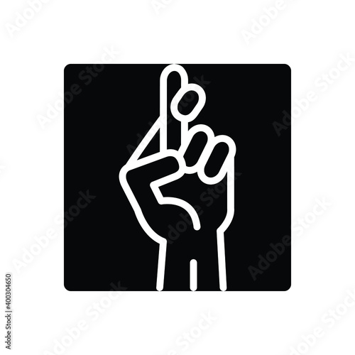 Black solid icon for expectation