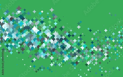 Fototapeta Naklejka Na Ścianę i Meble -  Light Blue, Green vector template with sky stars.