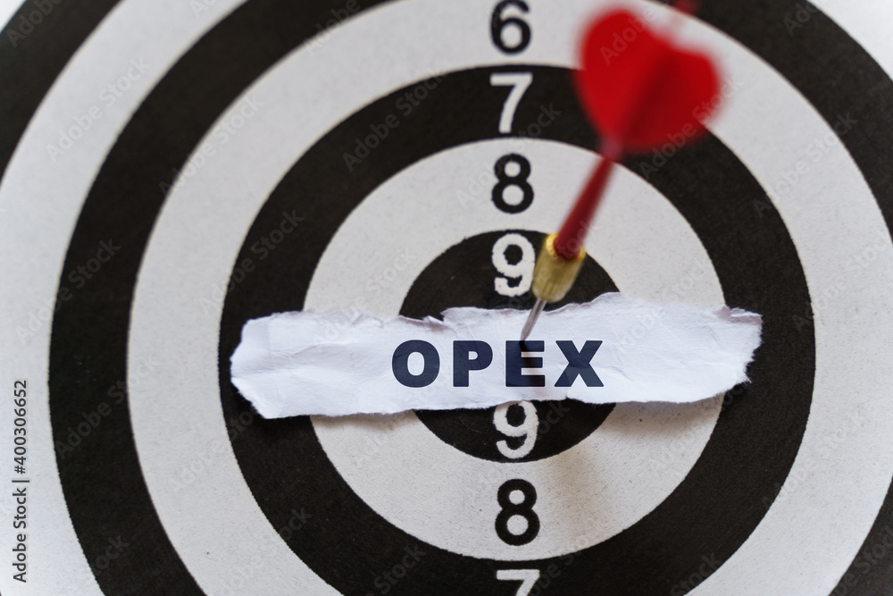 A piece of paper with the text is nailed to the target with a dart - OPEX A piece of paper with the text is nailed to the target with a dart - OPEX