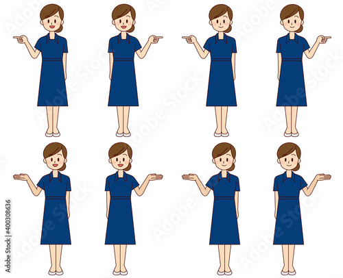 いろんなポーズの女性医療従事者