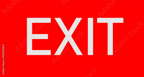 Emergency exit direction sign. Vector illustration