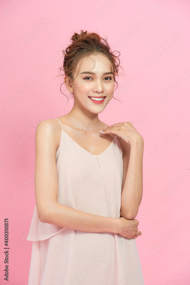 Adult woman portrait, skin care concept, beautiful skin and hands with manicure nails. Adult woman portrait, skin care concept, beautiful skin and hands with manicure nails.