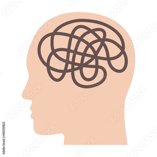 Mental illness, anxiety or mental disorder flat vector color icon for mental health apps and websites