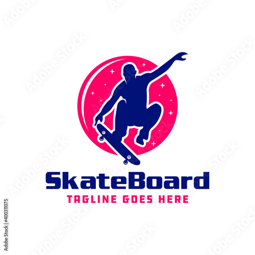 skateboard sport game logo design