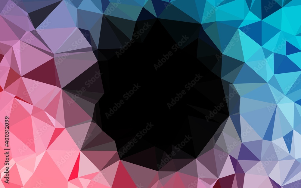 Light Blue, Red vector polygonal pattern.