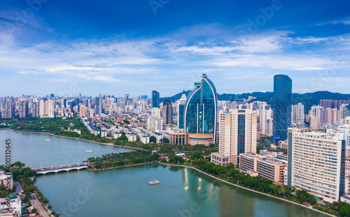 Cityscape of Bailuzhou Park  Xiamen  China