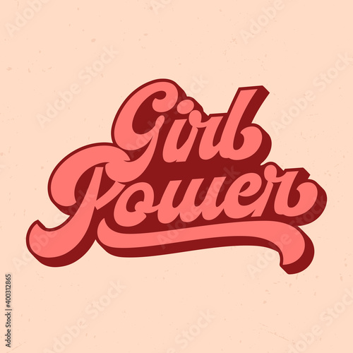 Girl Power Lettering Shirt Design For Printing