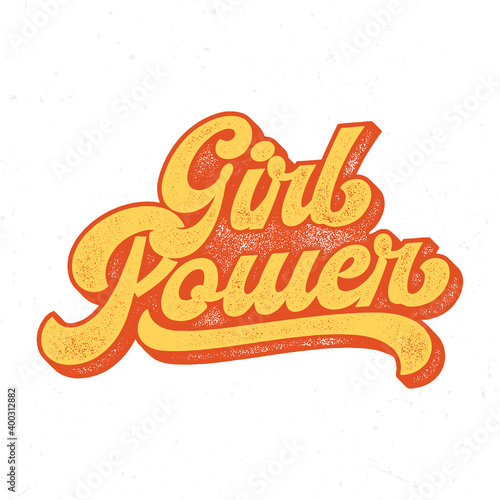 Girl Power Lettering Shirt Aged Design For Printing