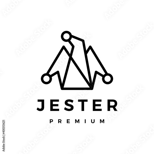 jester hat logo vector icon illustration
