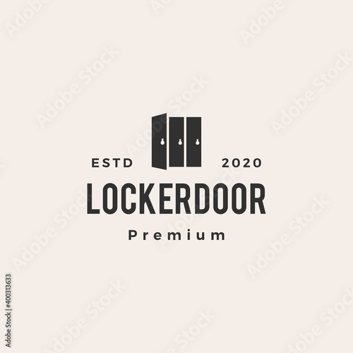 locker door hipster vintage logo vector icon illustration