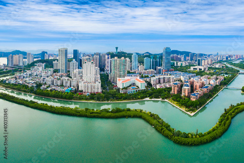 Cityscape of Bailuzhou Park, Xiamen, China