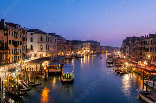 Night view of the grand canal from Rialto bridge © harisvithoulkas