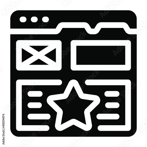 
Icon of favourite website in modern solid style
