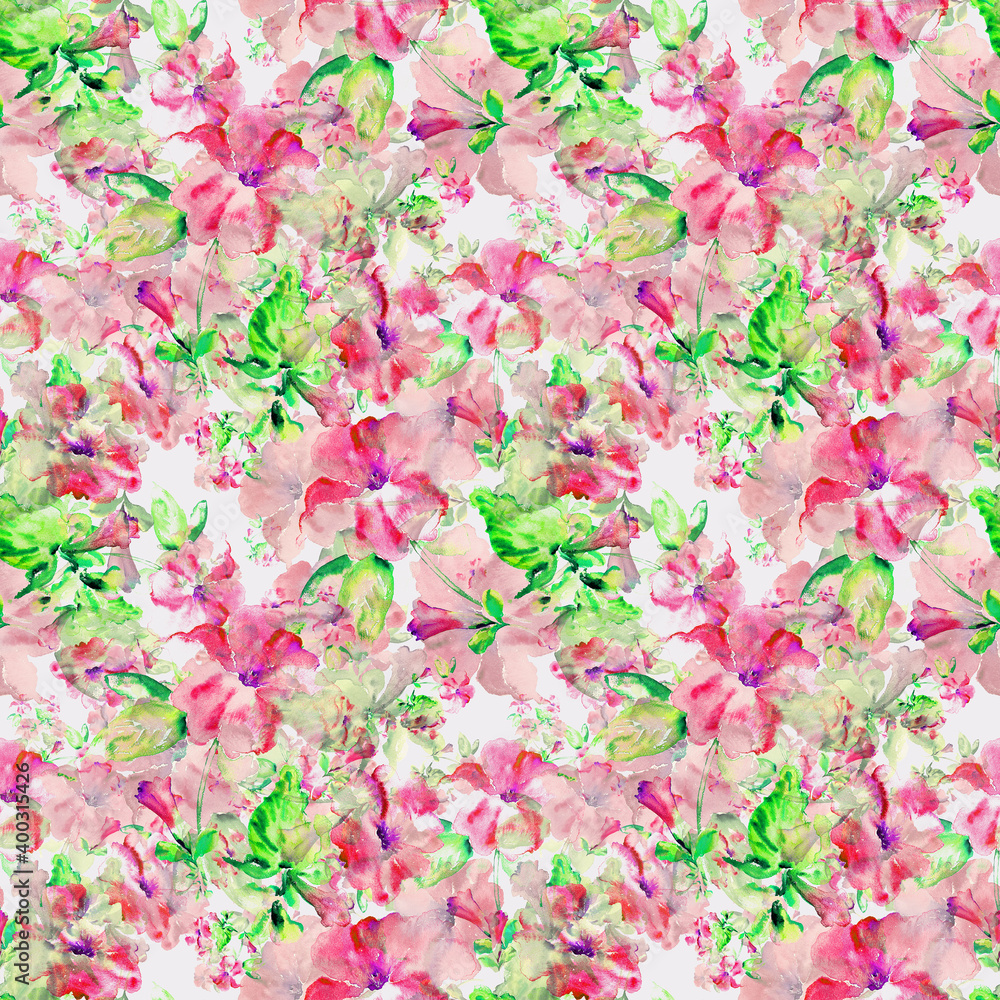 Seamless pattern beautiful delicate petunias Seamless pattern beautiful delicate petunias