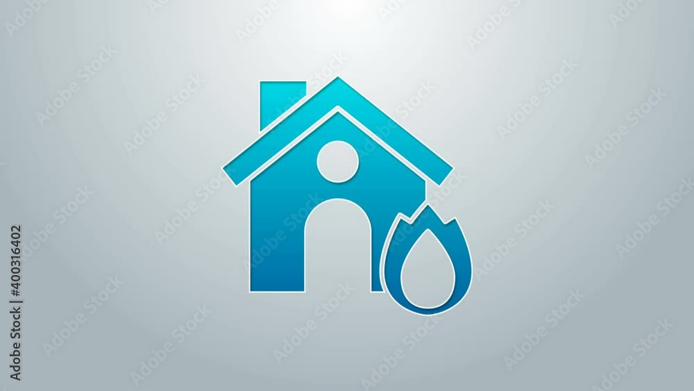 Blue line Fire in burning house icon isolated on grey background. Insurance concept. Security, safety, protection, protect concept. 4K Video motion graphic animation Blue line Fire in burning house icon isolated on grey background. Insurance concept. Security, safety, protection, protect concept. 4K Video motion graphic animation