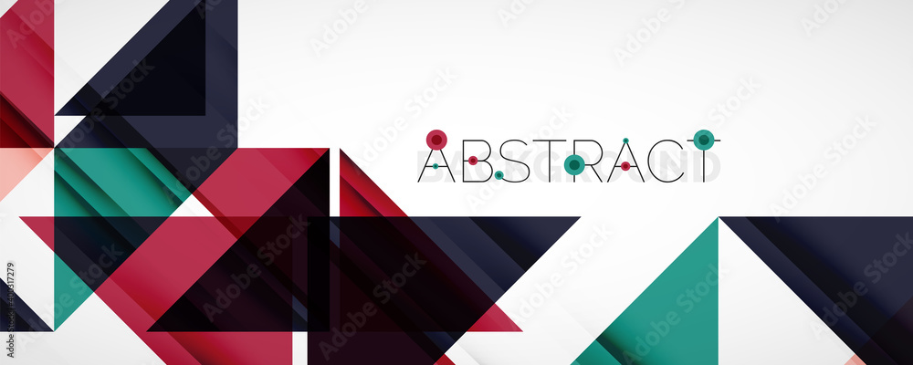 Set of vector triangle geometric backgrounds. Vector illustration for covers, banners, flyers and posters and other designs