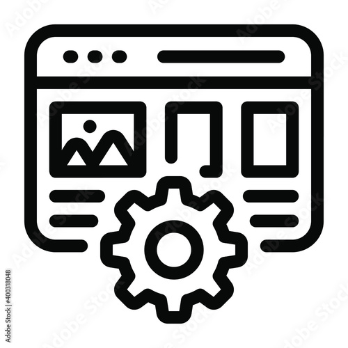 Free Download 
Gear on web design, solid icon of web settings
 - GFXLoad