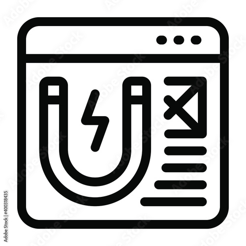 
A unique icon of web attraction in solid design
