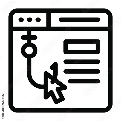 
An icon of phishing website in editable solid design
