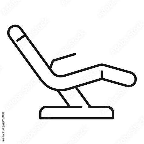 Beautician armchair icon. Outline beautician armchair vector icon for web design isolated on white background