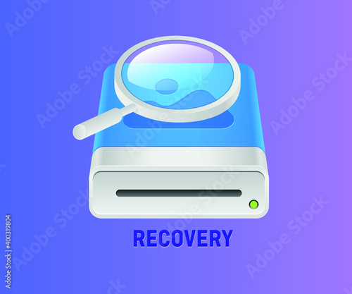 vector disk recovery illustration app icon web icon