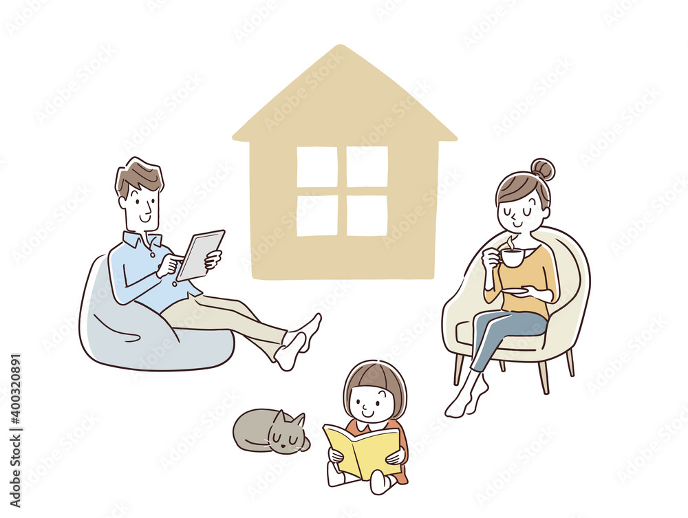 ベクターイラスト素材 おうち時間 ステイホーム 家で過ごす家族 Stock Vector Adobe Stock ベクターイラスト素材 おうち時間 ステイホーム 家で過ごす家族 Stock Vector Adobe Stock