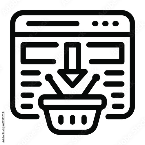 
Ecommerce concept, glyph icon of add to cart
