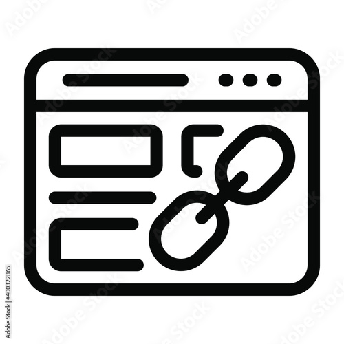 
Glyph vector design of web link icon.
