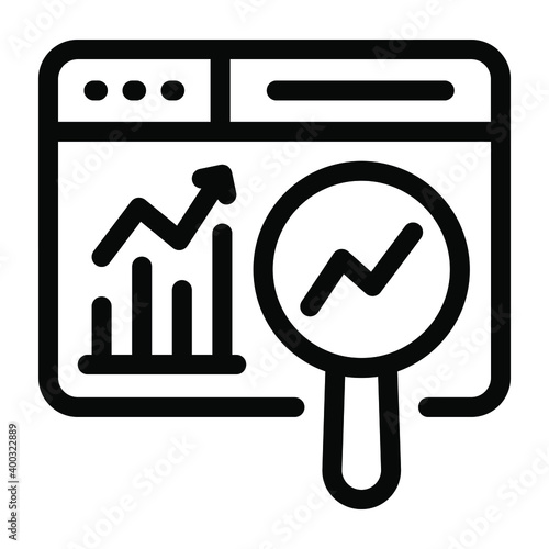 
A modern website data analysis solid vector
