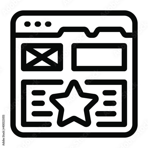 
Icon of favourite website in modern solid style
