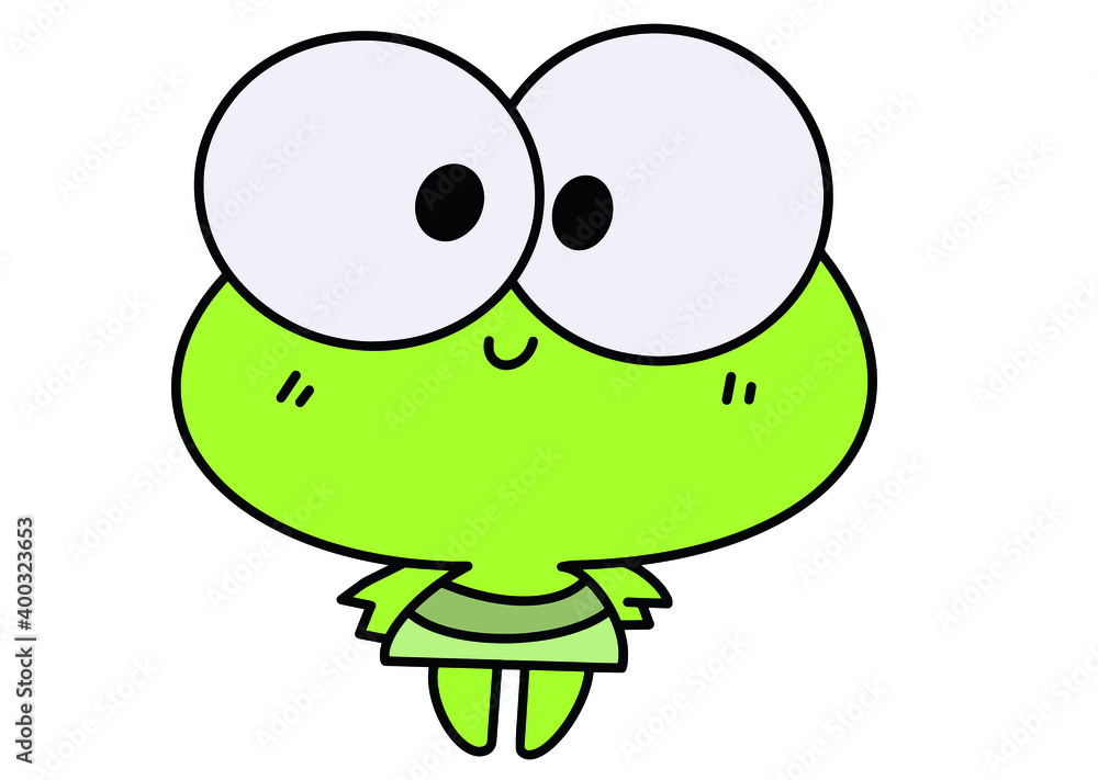 Cute frog with big eyes on white Cute frog with big eyes on white
